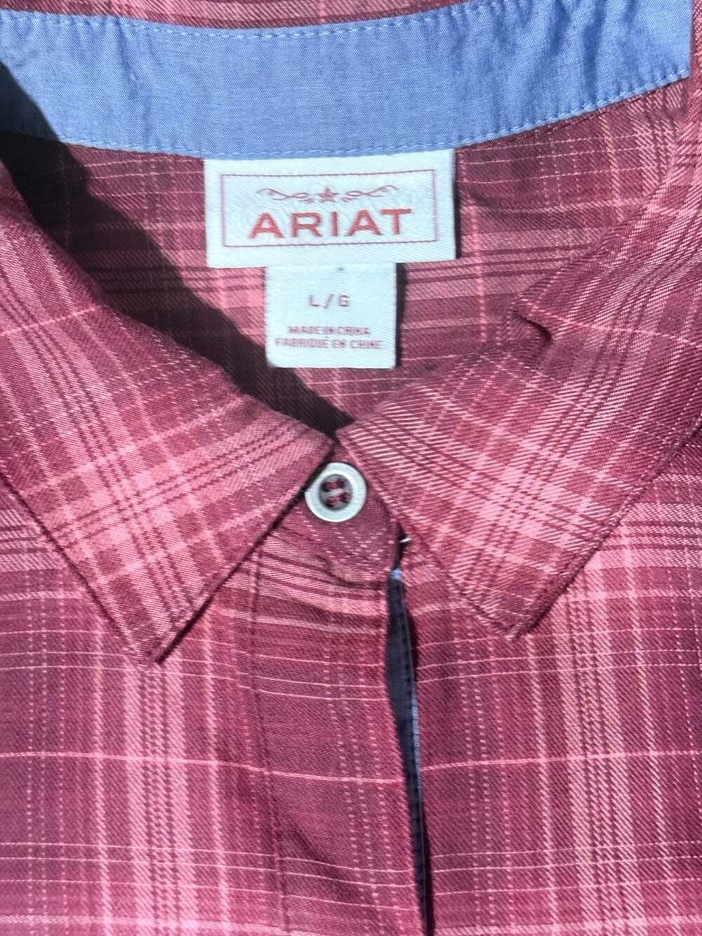Ariat Women's Long Sleeve Button Down Plaid Shirt w/Back Buttons Size Lg